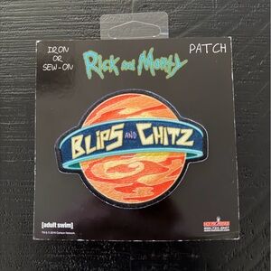 Rick and Morty Blips and Chitz Patch Iton On Sew On NWT